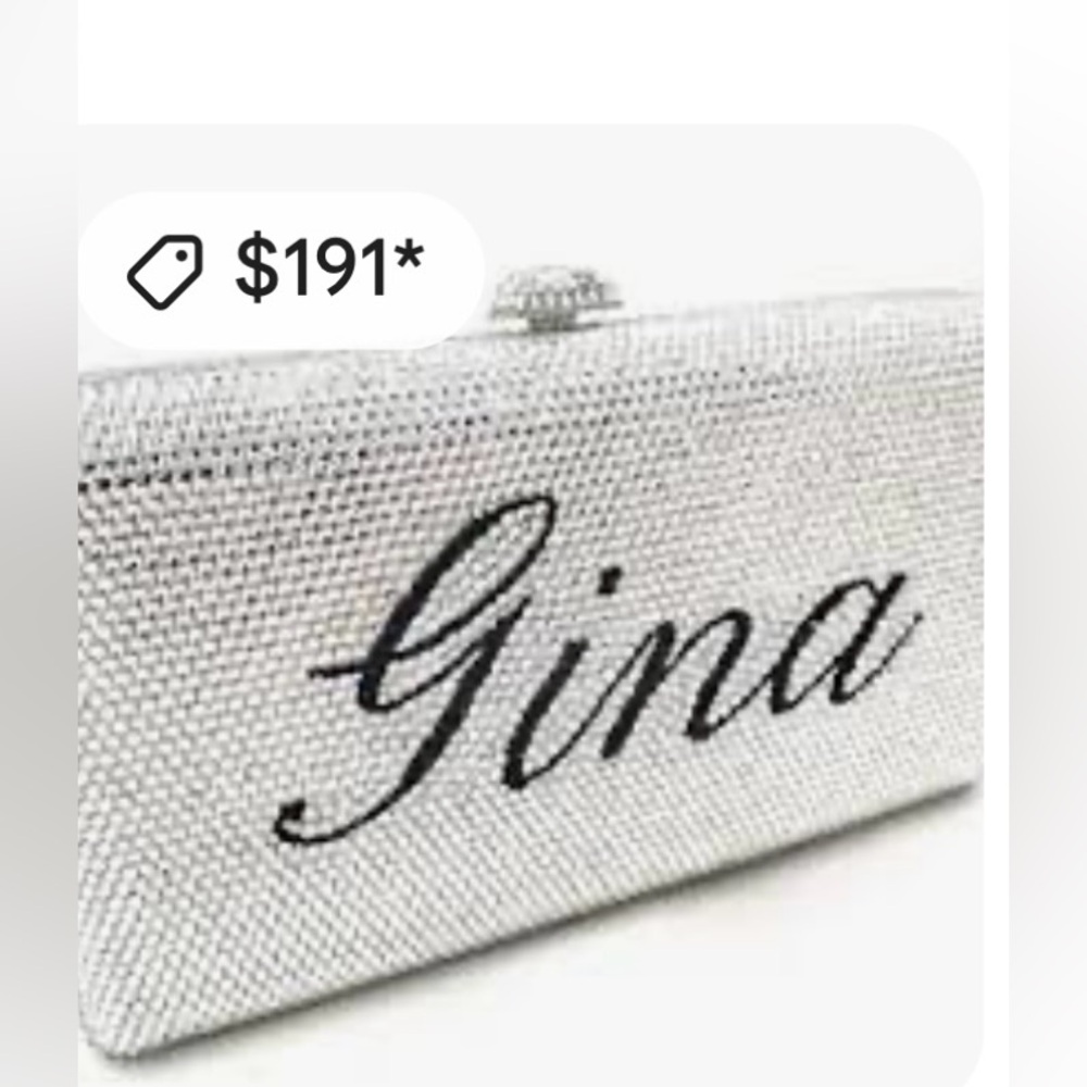 NWOT Crystal Bling Lauren Personalized Clutch / Purse - Picture 8 of 10
